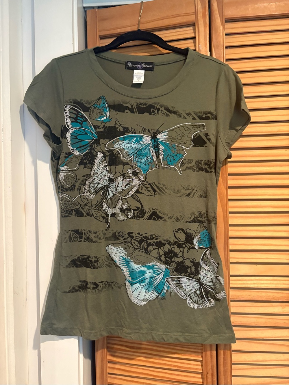 Y2K Vintage Butterfly T-Shirt Mallcore Fairy Grunge Goth 2000s Short Sleeve Top